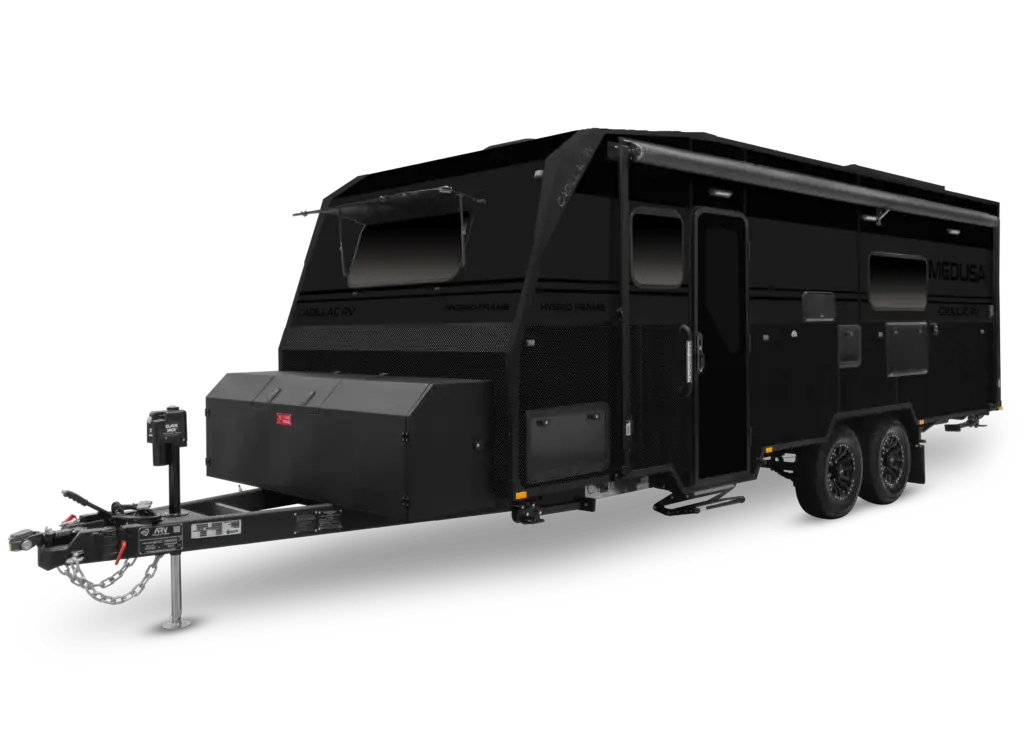couples slide out caravan